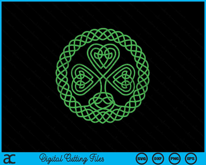 Irish Blessing Celtic Knot 4 Leaf Clover - St. Patrick's Day SVG PNG Digital Printable Files