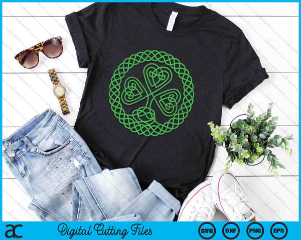 Irish Blessing Celtic Knot 4 Leaf Clover - St. Patrick's Day SVG PNG Digital Printable Files