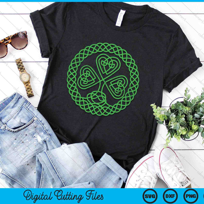 Irish Blessing Celtic Knot 4 Leaf Clover - St. Patrick's Day SVG PNG Digital Printable Files