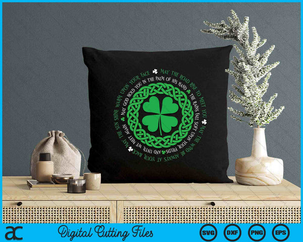 Irish Blessing Celtic Knot 4 Leaf Clover - St. Patrick's Day SVG PNG Digital Printable Files