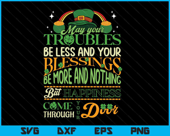 Irish Blessing St Patricks Day Leprechaun Rainbow Irish SVG PNG Digital Printable Files