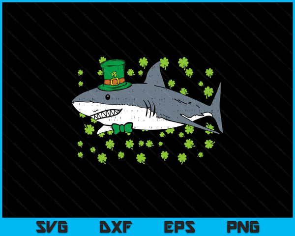 Irish leprechaun shark shamrock St Patricks Day animal SVG cut file