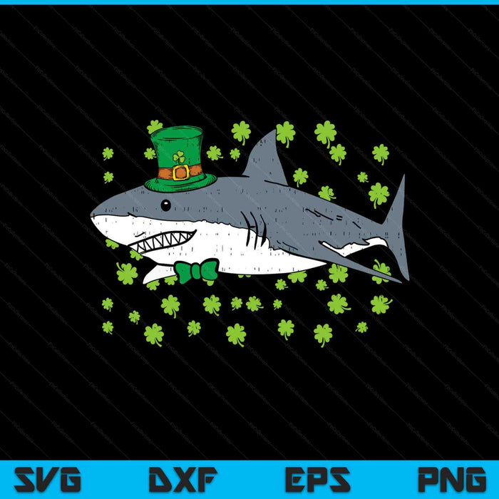 Irish Leprechaun Shark Shamrock St Patricks Day Animal SVG PNG Digital Printable Files