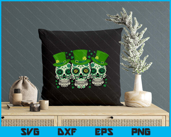 Irish Mexican Sugar Skull Leprechauns Cool St Patricks Day SVG PNG Digital Printable Files