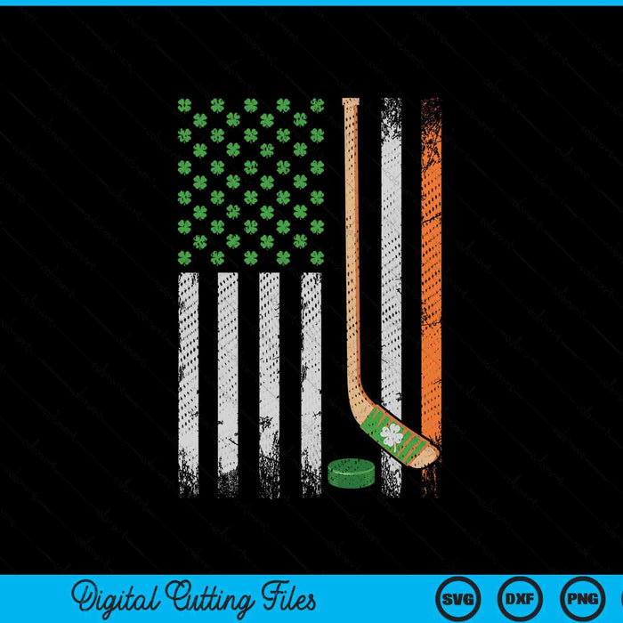 Irish USA flag leprechaun lucky hockey St. Patrick's Day SVG PNG cut file for Cricut