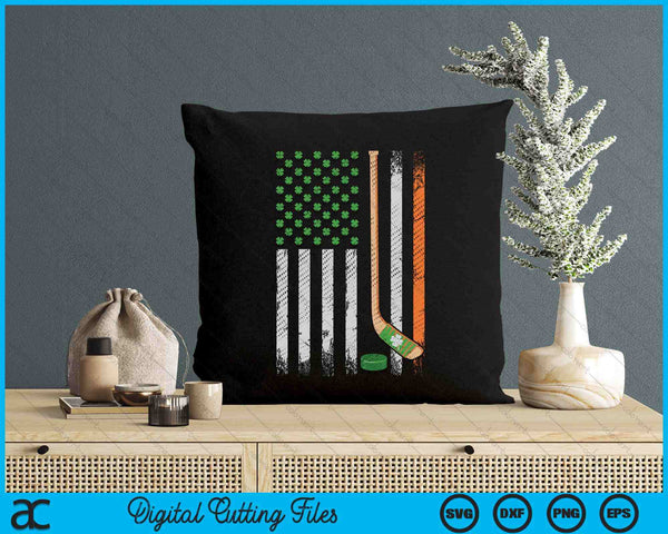 Irish USA Flag Leprechaun Lucky Hockey St. Patrick's Day SVG PNG Digital Printable Files