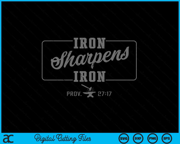 Iron sharpens iron Christian men Bible scripture gym workout SVG cut file