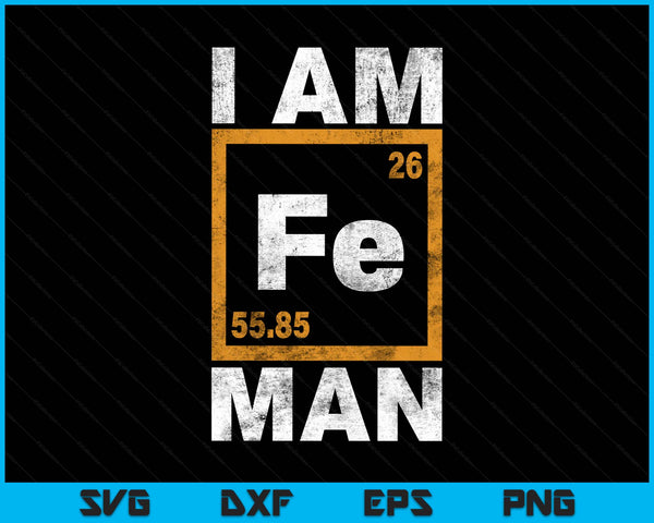 Iron (fe) man periodic element SVG cut file