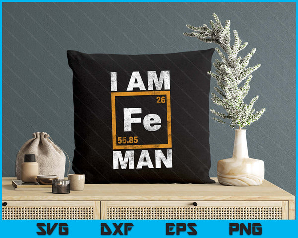 Iron (Fe) Man T-shirt Funny Periodic Element SVG PNG Digital Printable Files