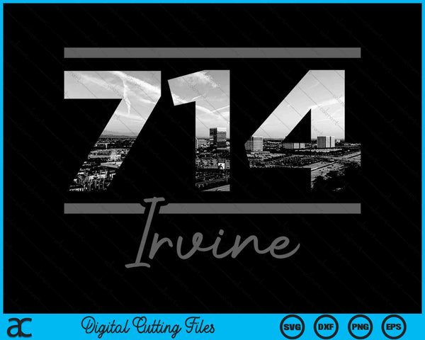 Irvine 714 Area Code Skyline California Vintage SVG PNG Digital Cutting Files