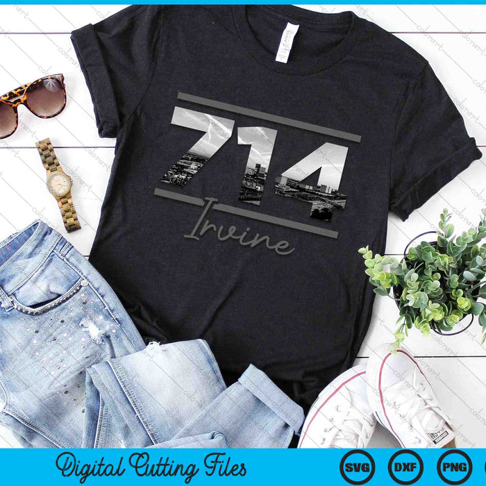 Irvine 714 Area Code Skyline California Vintage SVG PNG Digital Cutting Files