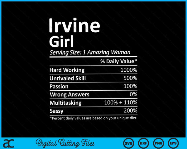 Irvine girl ca California city home roots SVG cut file