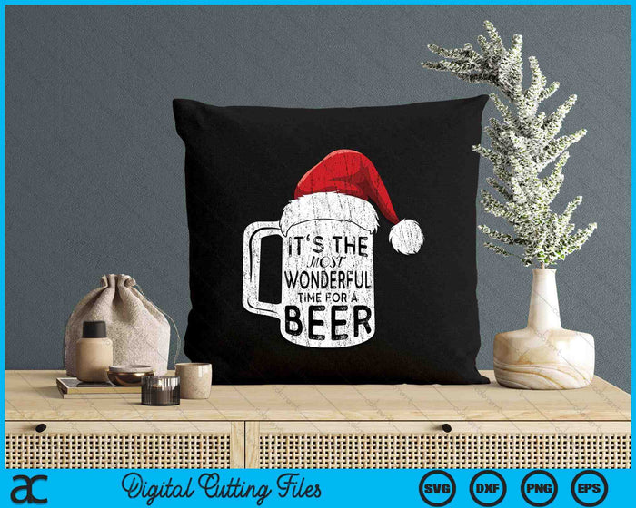 It'S The Most Wonderful Time For A Beer Christmas Santa Hat SVG PNG Digital Cutting Files