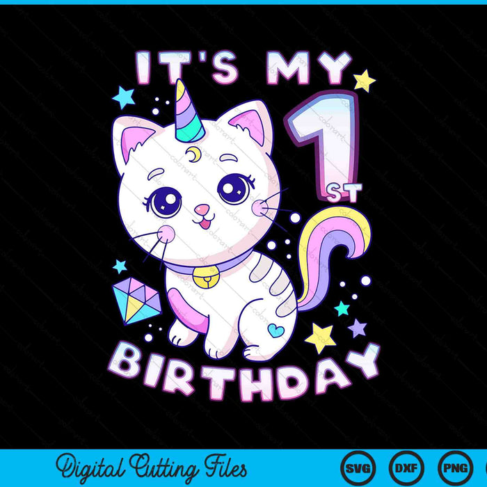 It's my 1st birthday unicorn girl 1 years old SVG cut file