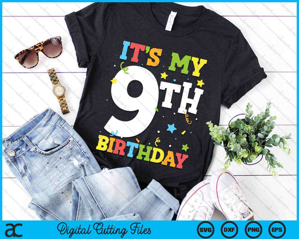 It's My 9th Birthday 9 Years Old SVG PNG Digital Cutting Files