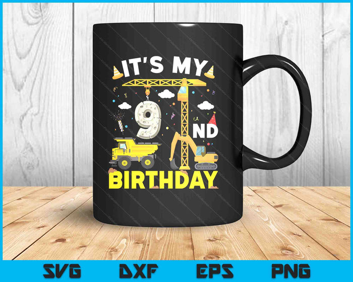 It's My 9th Birthday Boys Construction Excavator SVG PNG Digital Printable Files