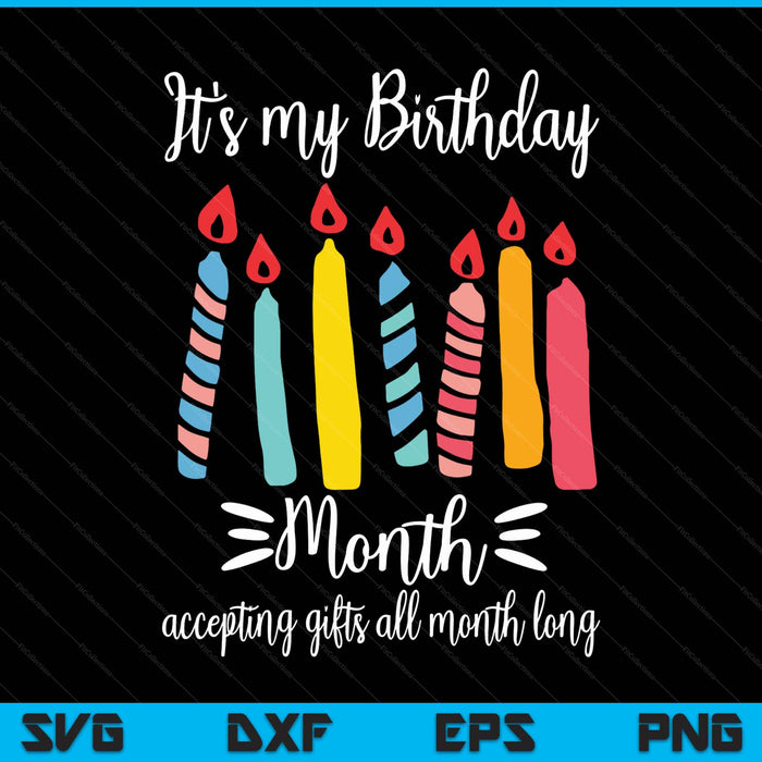 It's my birthday month accepting all month SVG PNG cut file for Cricut