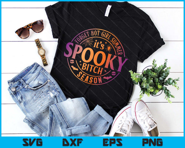 It's Spooky Bitch Season Funny Witch Halloween Tee SVG PNG Digital Printable Files