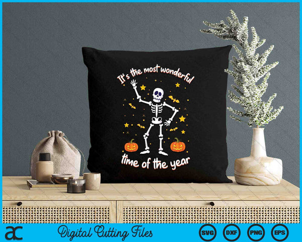 It's The Most Wonderful Time Of The Year Halloween Skeleton SVG PNG Digital Cutting Files