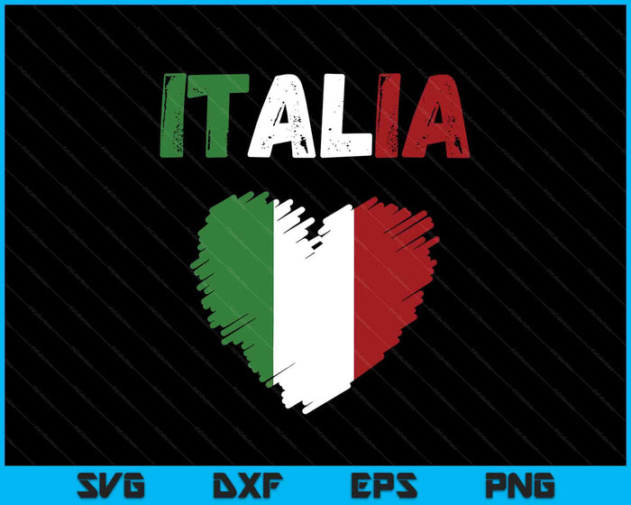 Italy Flag Holiday Italy Heart Italian Flag SVG PNG Digital Printable Files