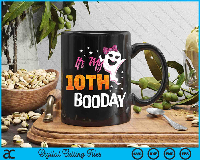 Its My 10th Boo Day Cute Halloween Birthday Ghost Pink Bow SVG PNG Digital Printable Files