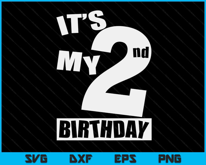 Its My 2nd Birthday 2 Year Old Birthday SVG PNG Digital Printable Files