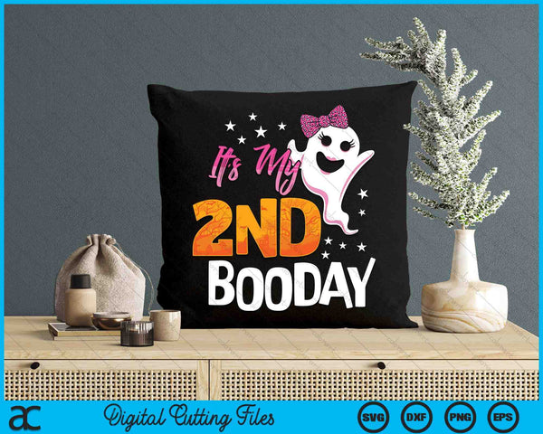 Its My 2nd Boo Day Cute Halloween Birthday Ghost Pink Bow SVG PNG Digital Printable Files