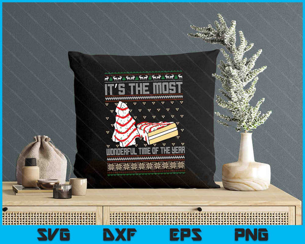 Its The Most Wonderful Time Of The Year Christmas Tree Cake SVG PNG Digital Printable Files