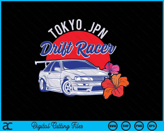 JDM Tokyo Japan Drift Racer Retro Vintage SVG PNG Digital Cutting Files