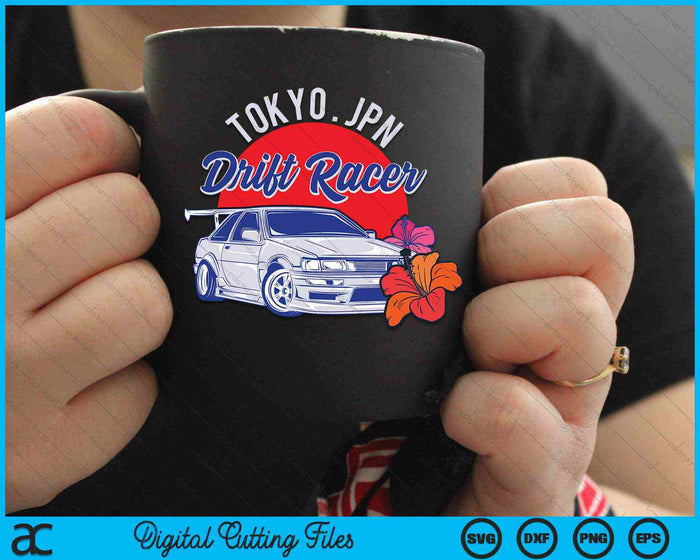 JDM Tokyo Japan Drift Racer Retro Vintage SVG PNG Digital Cutting Files