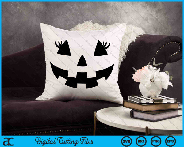 Jack O Lantern gezicht pompoen wimpers Halloween kostuum SVG PNG digitale snijbestanden