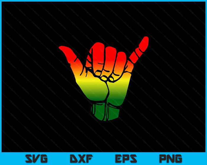 Jamaica Flag Rasta Hawaii Shaka Sign Shirt Art Retro Shaka SVG PNG Digital Printable Files