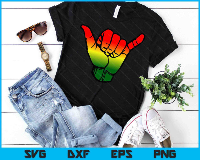 Jamaica Flag Rasta Hawaii Shaka Sign Shirt Art Retro Shaka SVG PNG Digital Printable Files