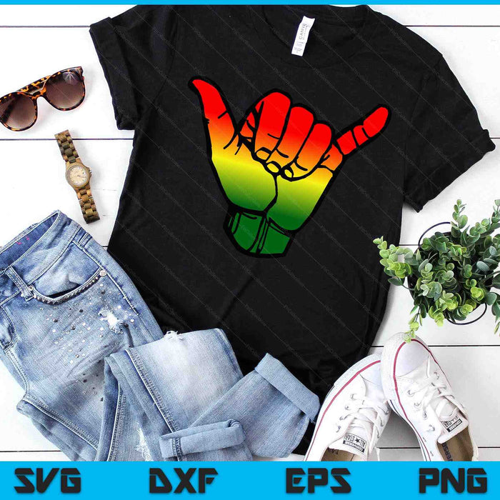 Jamaica Flag Rasta Hawaii Shaka Sign Shirt Art Retro Shaka SVG PNG Digital Printable Files