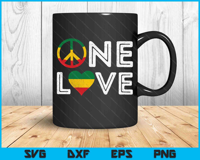 Jamaica Reggae Rasta One Love Gift SVG PNG digitale snijbestanden