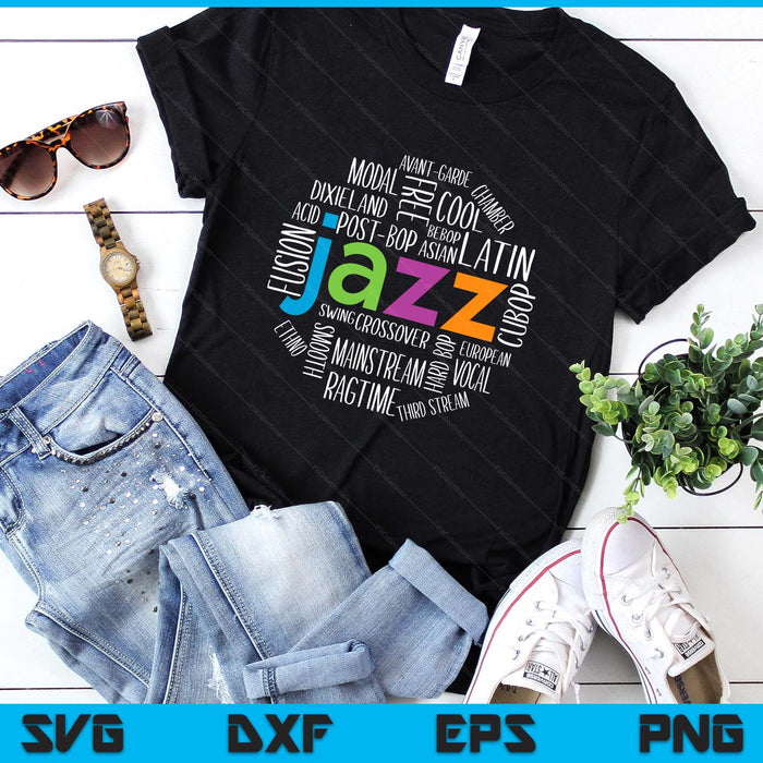 Jazz Genre, Colourful Style SVG PNG Digital Printable Files