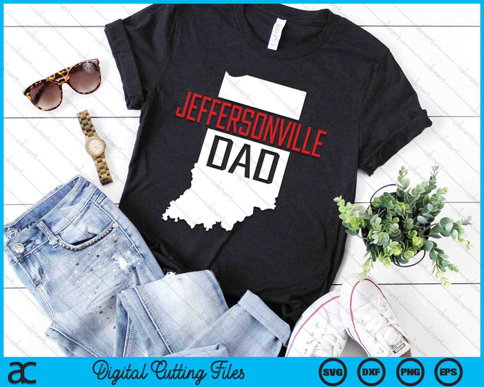 Jeffersonville Dad Indiana State Map SVG PNG Digital Printable Files