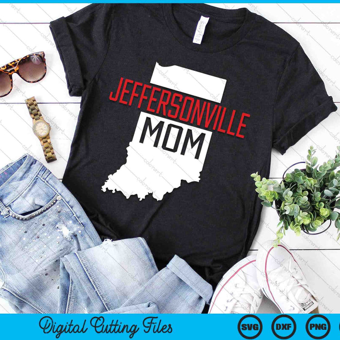 Jeffersonville Mom Indiana State Map Gift SVG PNG Digital Printable Files