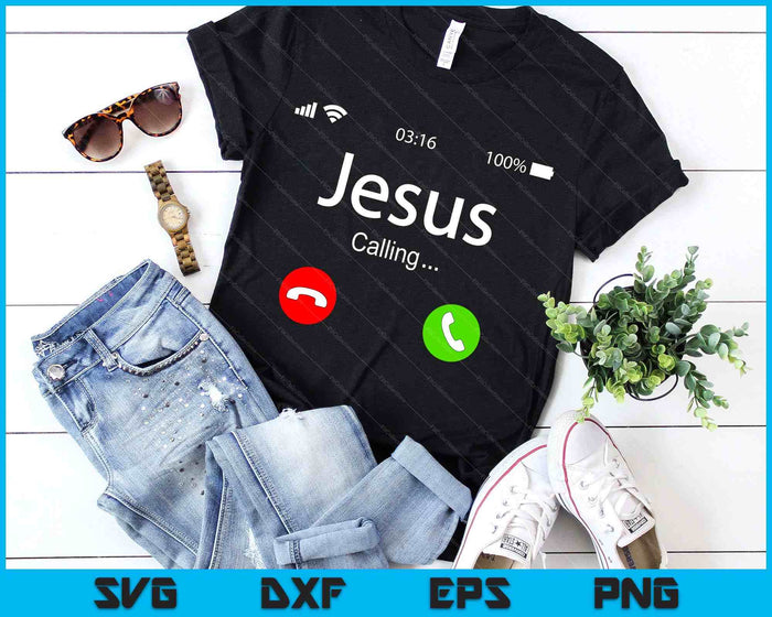 Jesus Is Calling Christian SVG PNG Digital Cutting Files