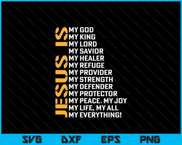 Jesus Lord God Savior Devotee Gift Idea Jesus SVG PNG Digital Printable Files