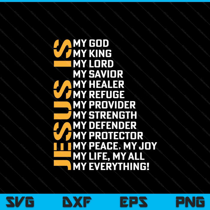 Jesus Lord God Savior Devotee Gift Idea Jesus SVG PNG Digital Printable Files