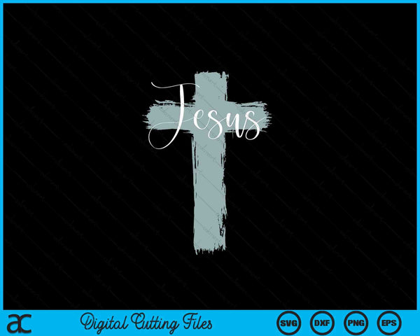 Jesus On Cross Paint Cool Religion God Faith Christian SVG PNG Digital Printable Files
