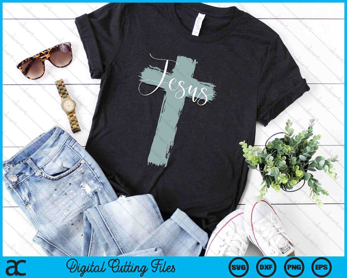 Jesus On Cross Paint Cool Religion God Faith Christian SVG PNG Digital Printable Files
