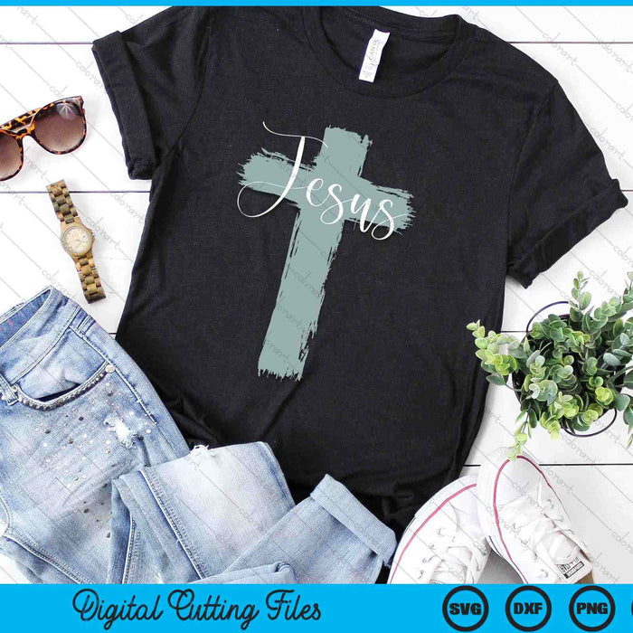Jesus On Cross Paint Cool Religion God Faith Christian SVG PNG Digital Printable Files