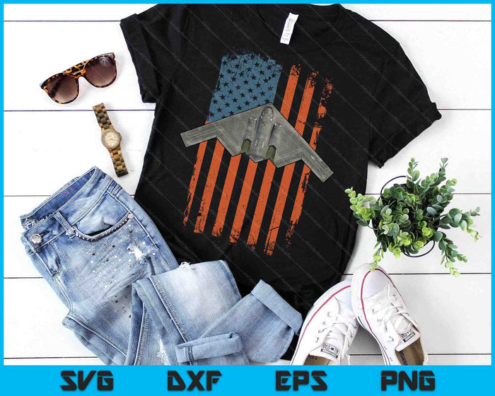 Jet Fighter & B-2 Spirit Bomber Patriotic Art 4th Of July SVG PNG Digital Printable Files