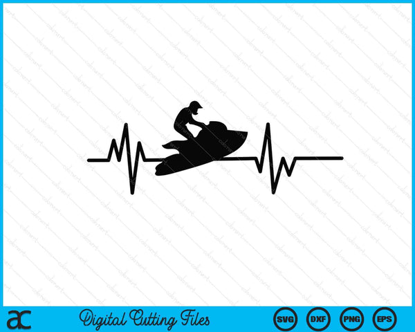 Jet ski heartbeat SVG cut file