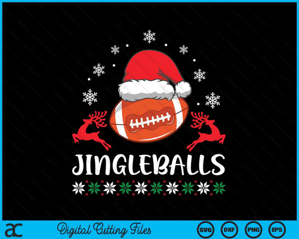 Jingleballs American Foodball Player Merry Xmas Christmas Day SVG PNG Digital Cutting Files