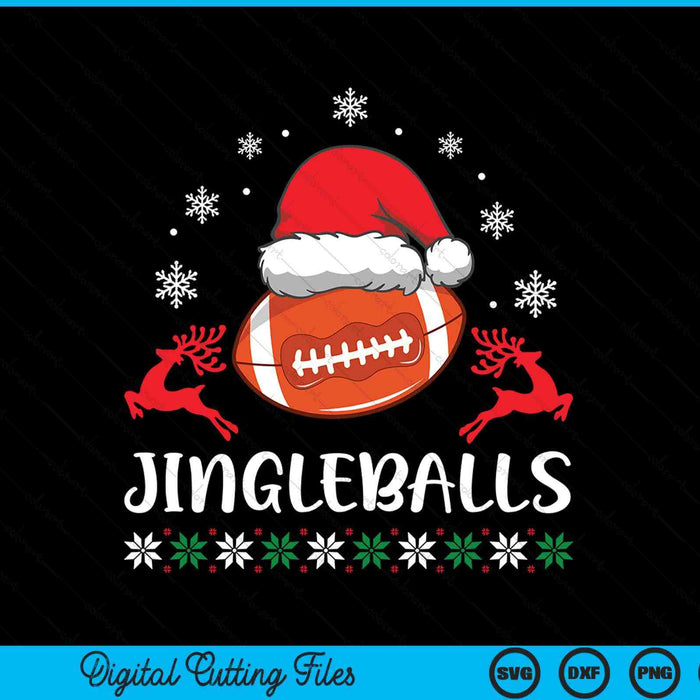 Jingleballs American Foodball Player Merry Xmas Christmas Day SVG PNG Digital Cutting Files