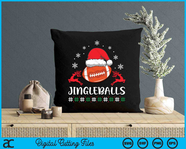 Jingleballs American Foodball Player Merry Xmas Christmas Day SVG PNG Digital Cutting Files