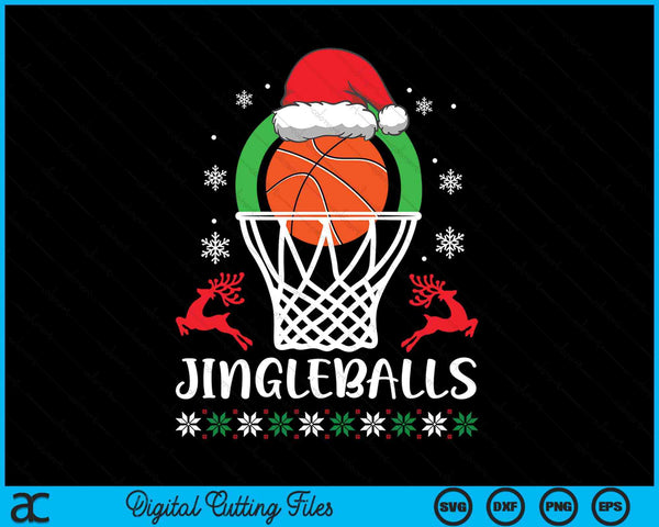 Jingleballs Basketball Player Merry Xmas Christmas Day SVG PNG Digital Cutting Files